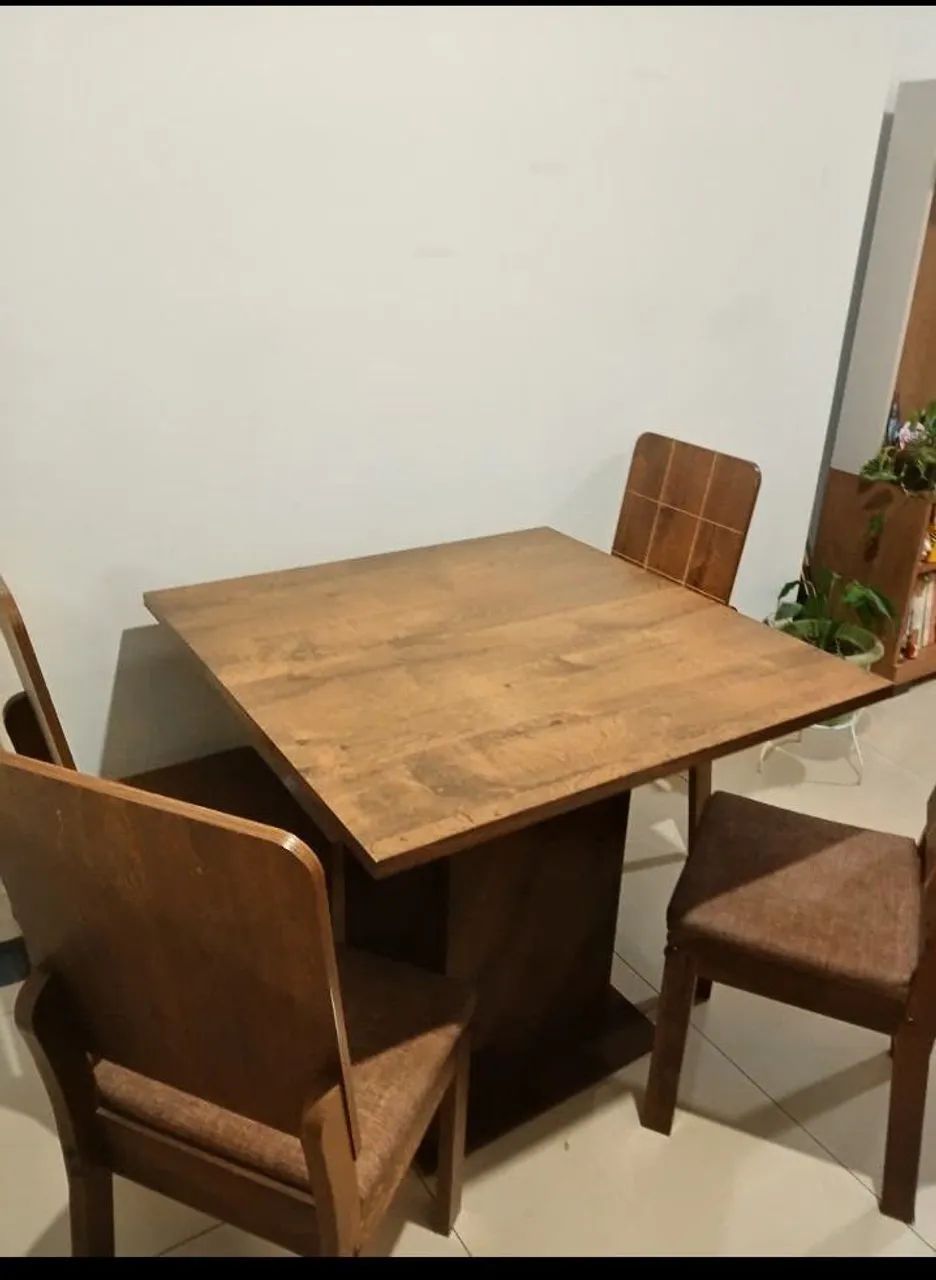 Mesa quadrada de madeira 90x90 cm - Foto 2
