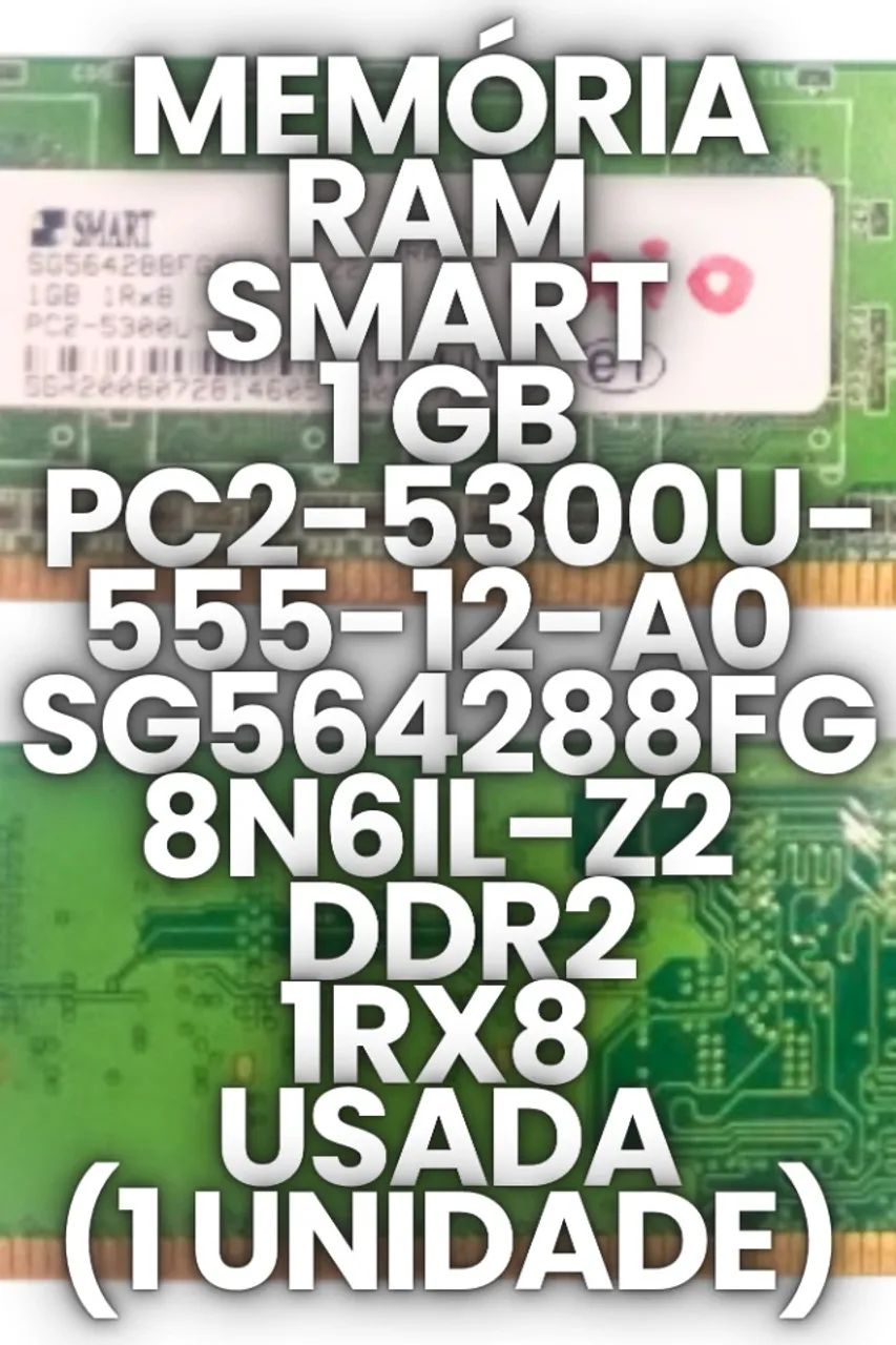 Memória RAM Smart 1 GB DDR2 Usada