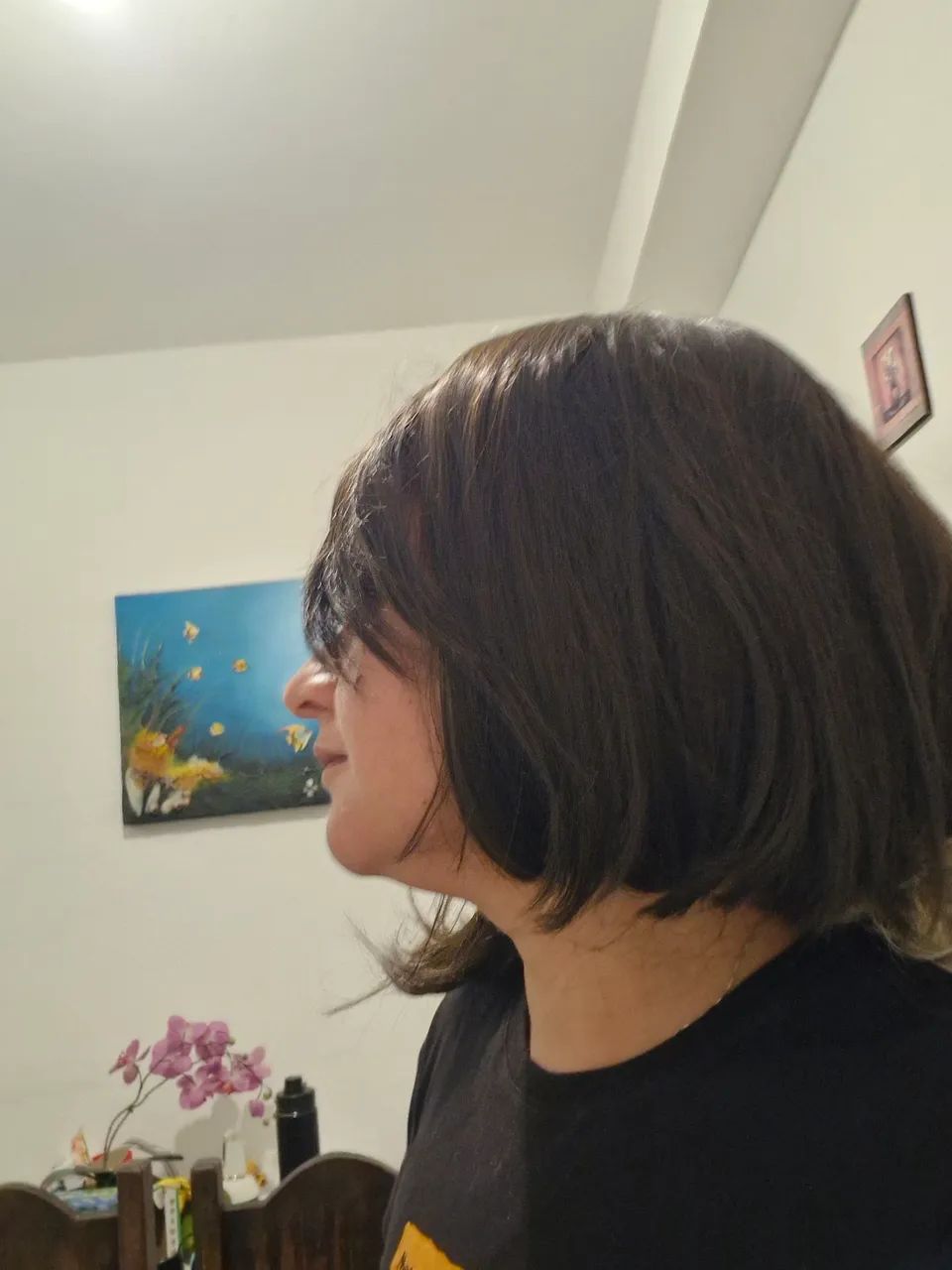 Lance peruca cabelo sintético castanho escuro  - Foto 3