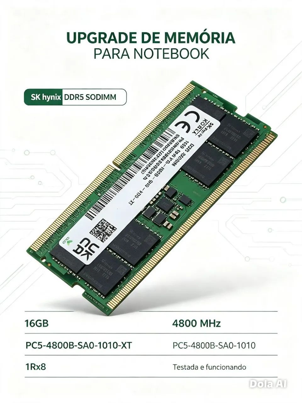 Memória SK Hynix DDR5 SODIMM 16GB ? 4800MHz ? Notebook - Memória