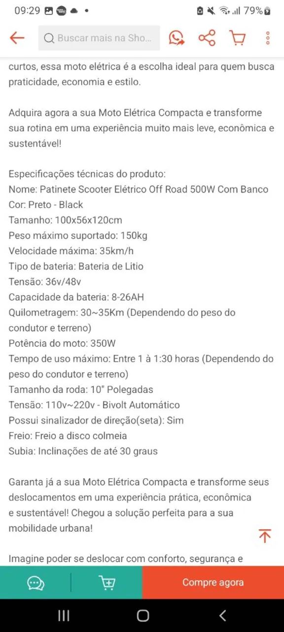 MOTO ELÉTRICA SCOOTER 2 BANCOS - Foto 2