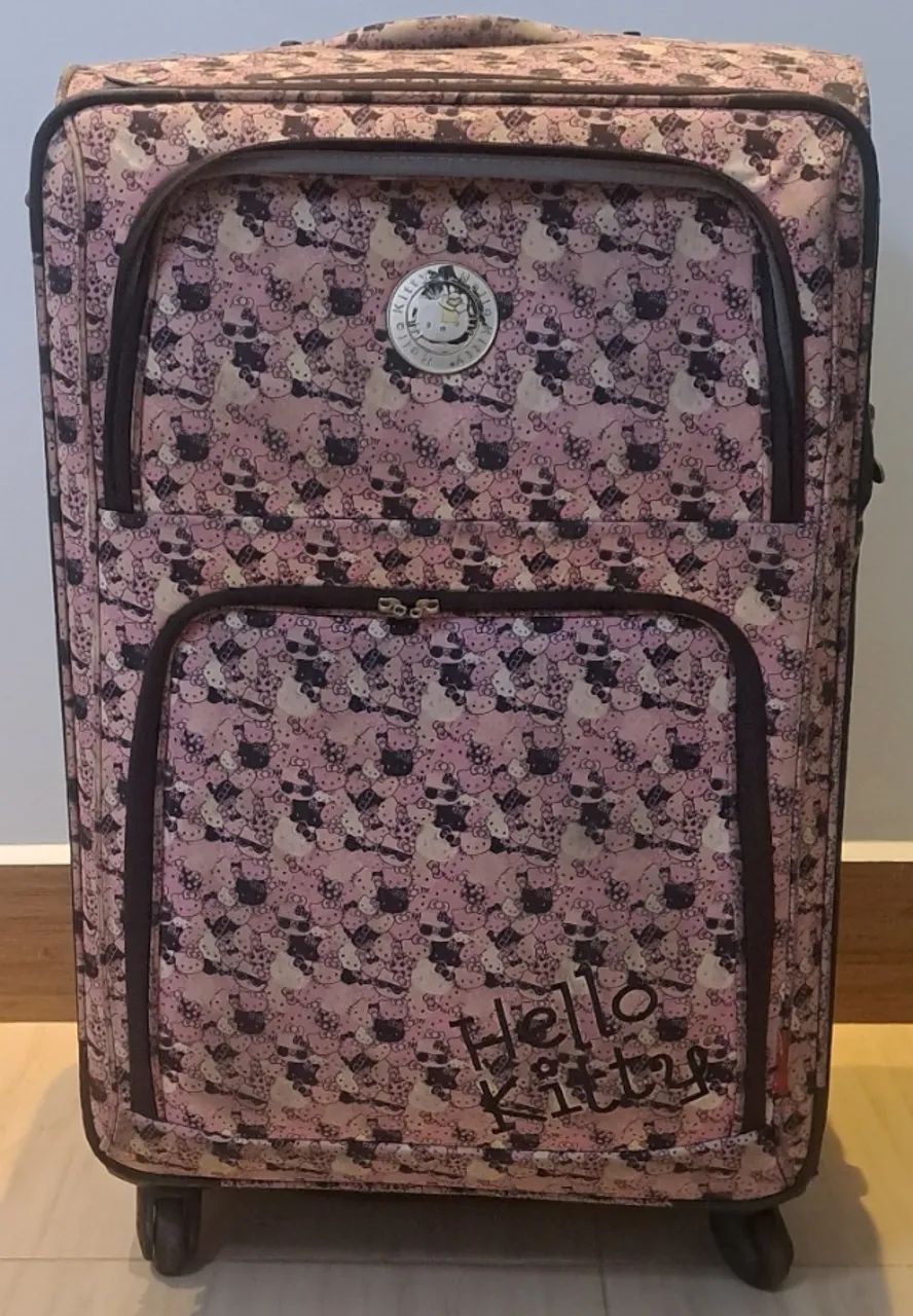 Mala de Viagem Hello Kitty Rosa Tamanho G (32 Kg) - Foto 4