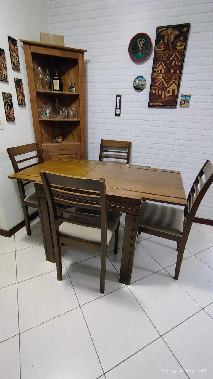 Conjunto de Jantar em Madeira Maciça - Foto 4