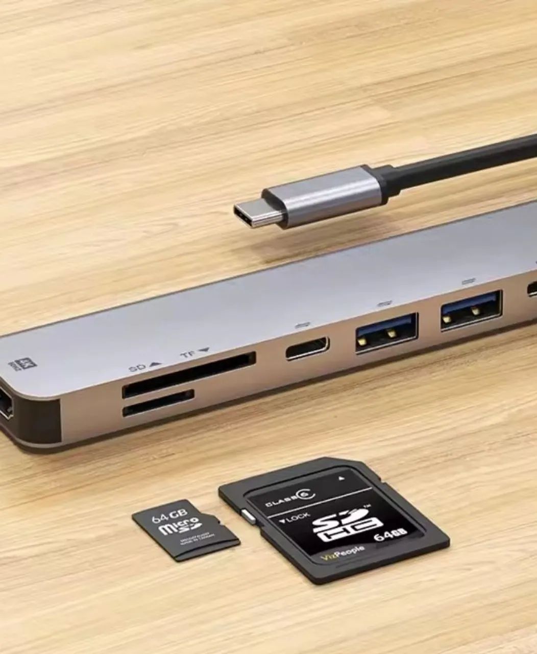 Hub 7 em 1 USB-C pra  HDMI/PD/USB-A 3.0/SD - Foto 4