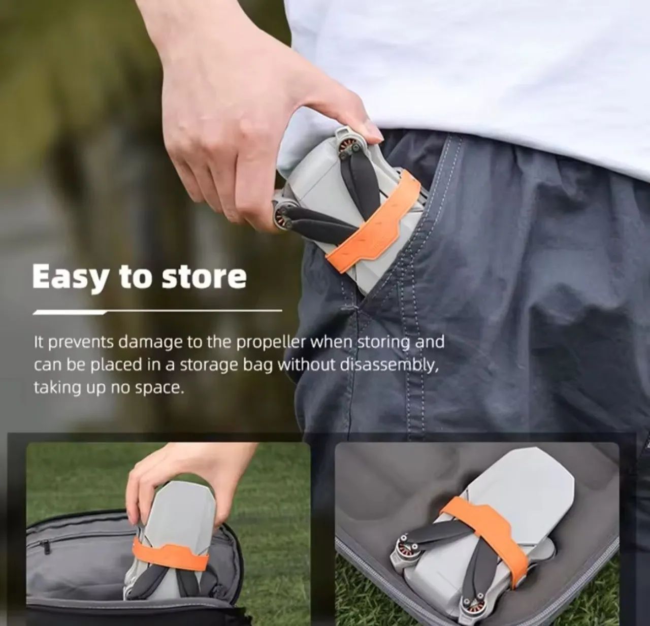 Suporte Hélice Para Drone Dji Mini 4k/mini 2/SE Cor -Laranja - Foto 4