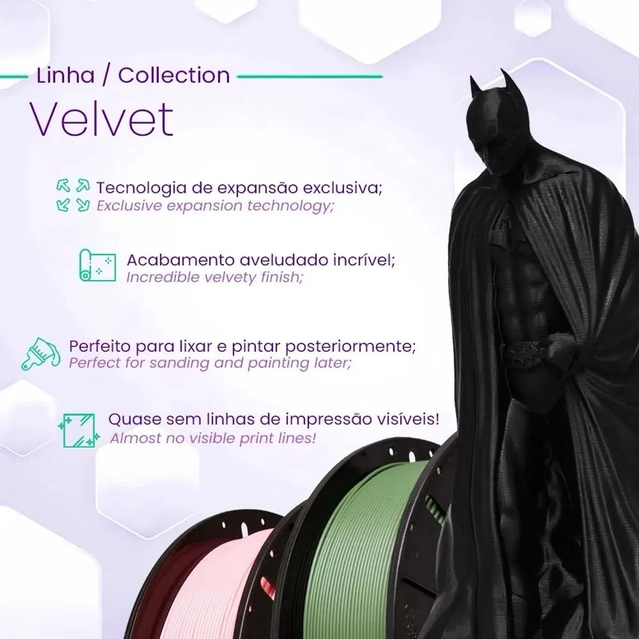 Filamento PLA Preto Velvet - Voolt 3D - Foto 3
