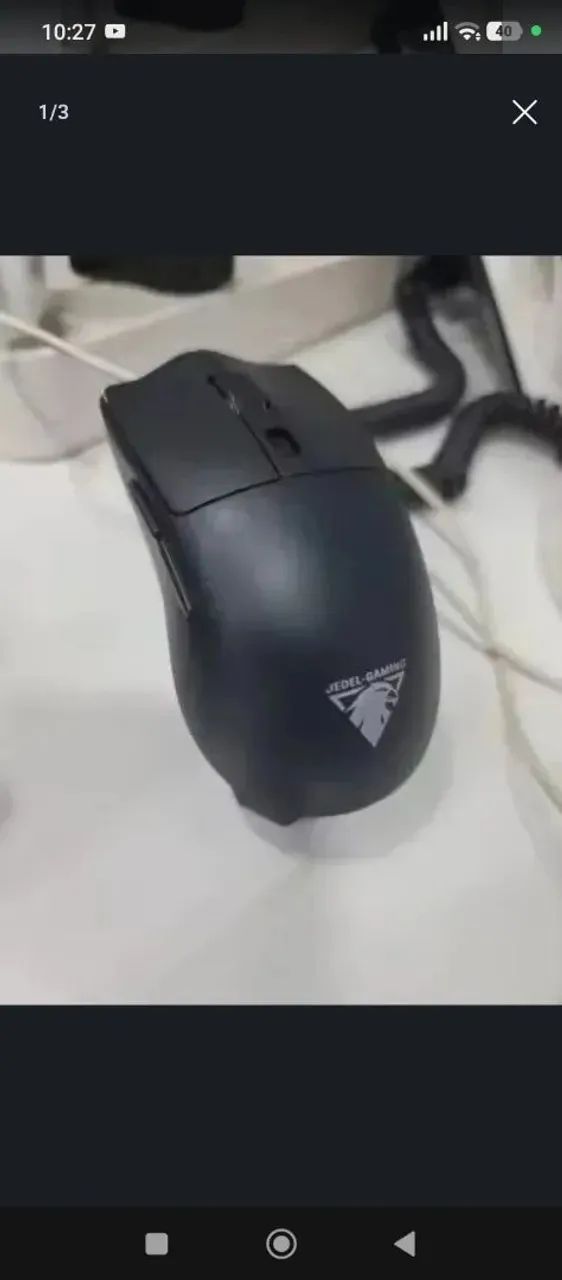 mouse gamer sem fio preto com dock - Foto 3