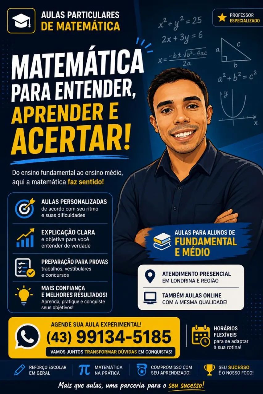 Aulas Particulares de Matemática e ciências exatas no Geral