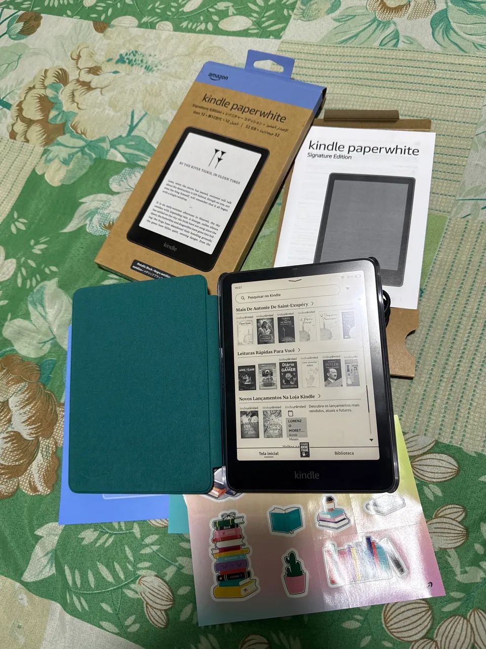 Kindle Paperwhite 32GB + Capa Verde-Jade + Caixa + Cabo Original - Foto 5