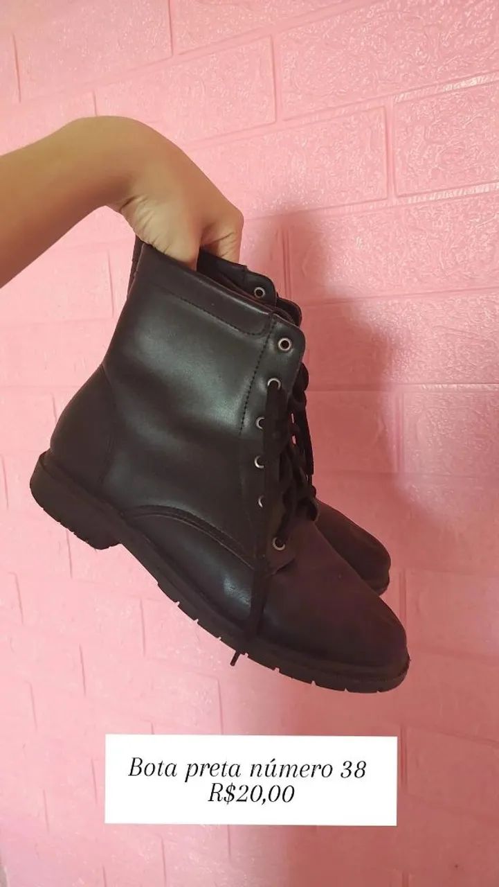 Bota preta feminina 