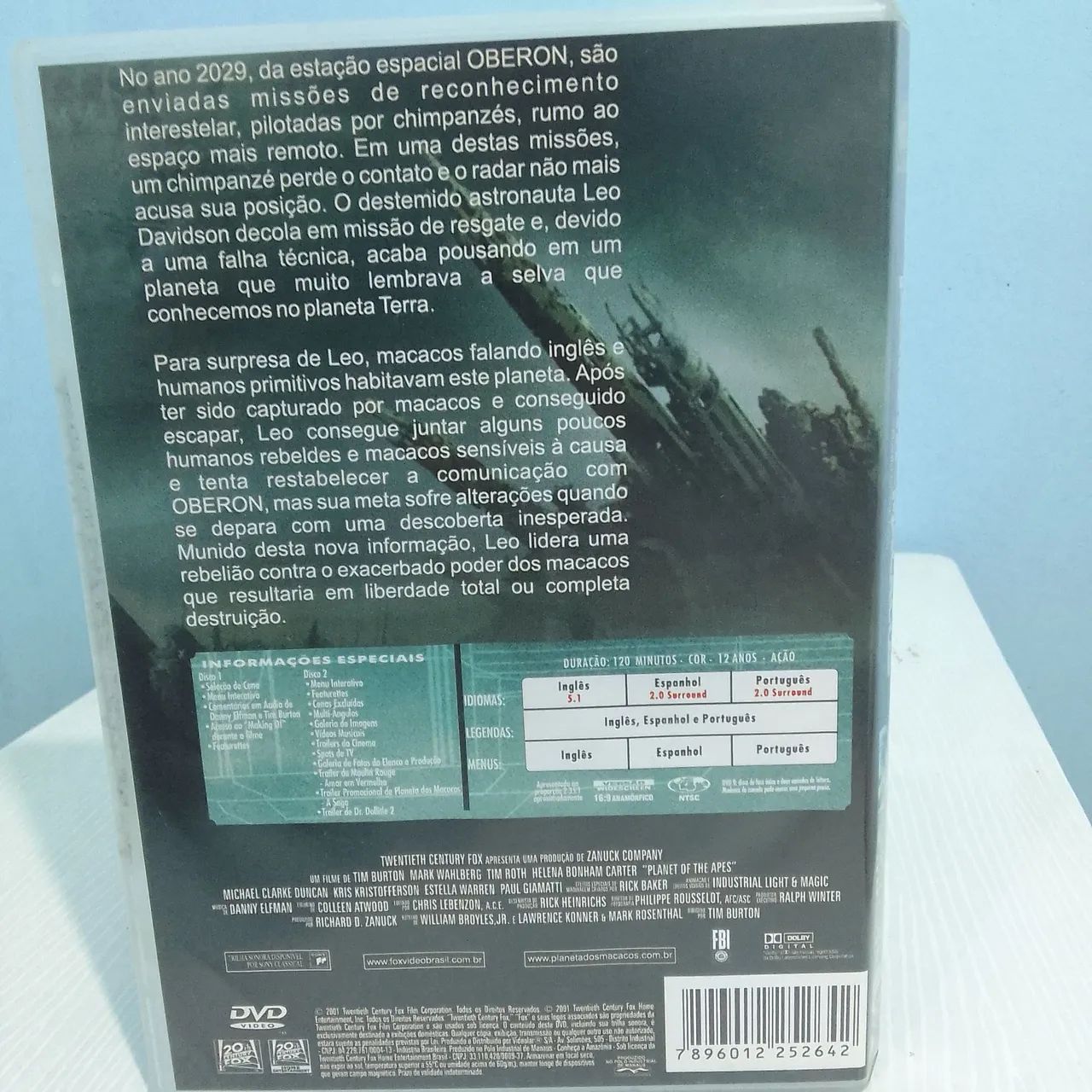 Dvd O Planeta Dos Macacos-Tim Burton-Duplo-Dublado-Perfeito - Foto 5