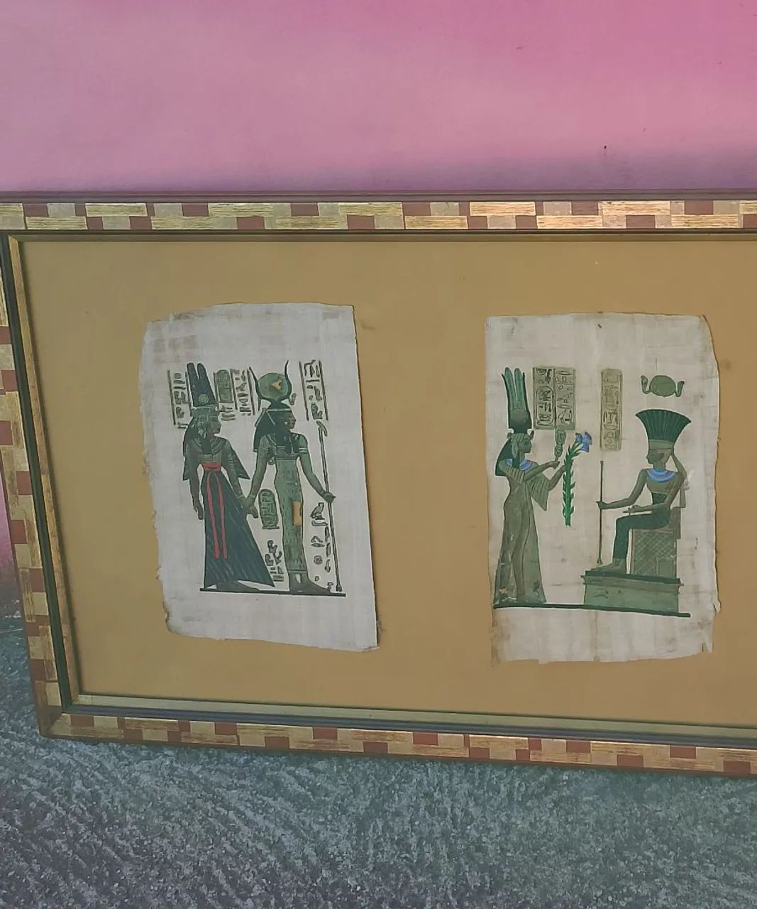 Papiro Egípcio, moldura e quadro 1.10 comprimento  - Foto 2