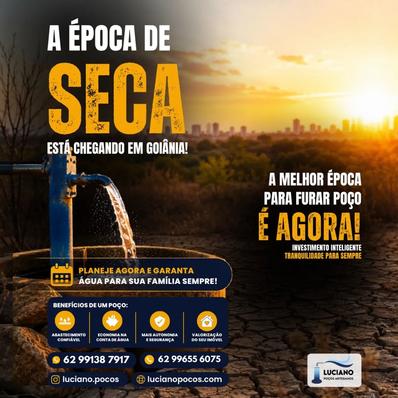 SECA CHEGANDO EM GOIÂNIA? FURE SEU POÇO AGORA