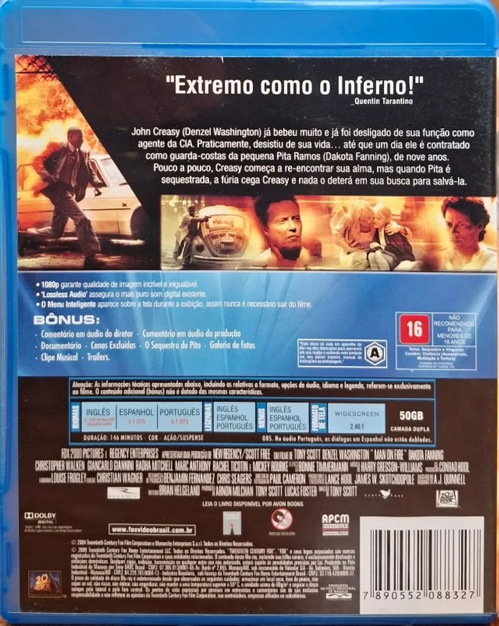 Blu-ray "Chamas da Vingança" - com Denzel Washington - Foto 2