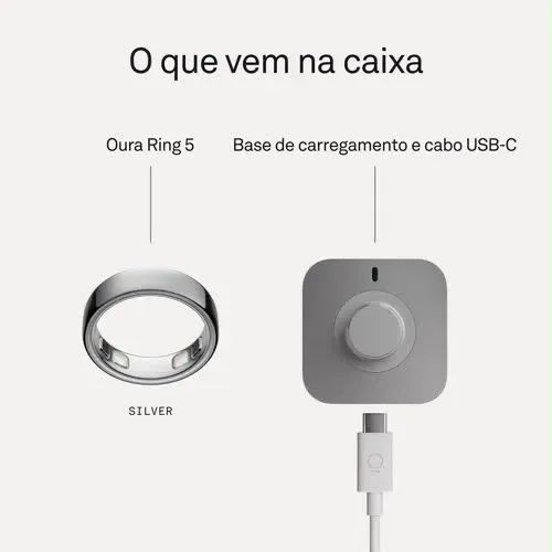 Smart Ring Oura Ring 5   Cor Silver  Tamanho 9  Novo Lacrado - Foto 3