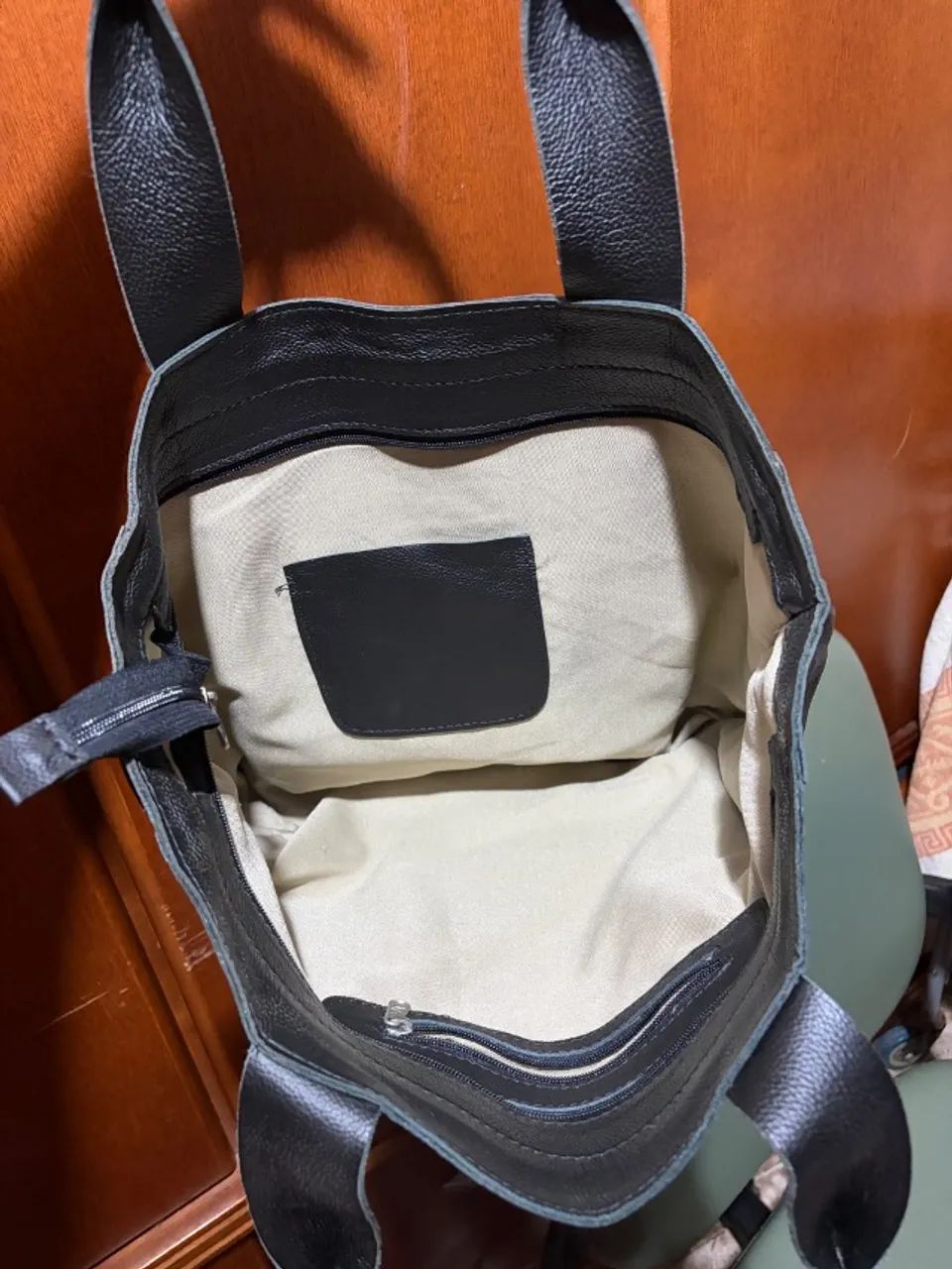 Bolsa de couro preta - Foto 4
