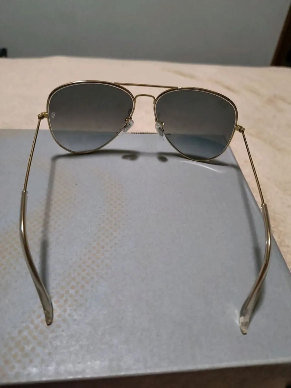 óculos de sol rayban aviator dourado - Foto 2