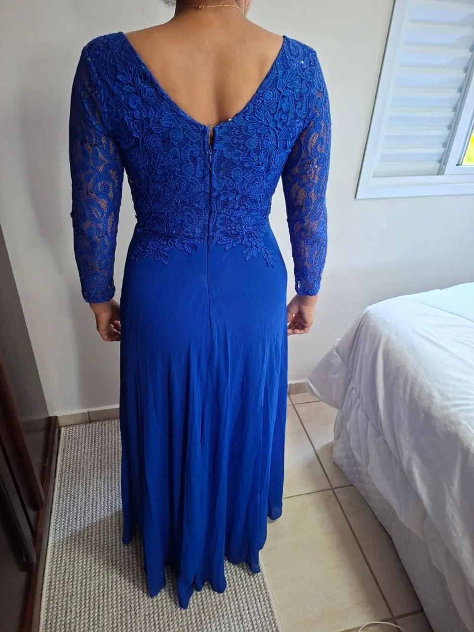 Vestido Longo Azul Royal Tamanho P - Foto 5