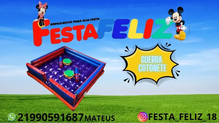 LOCAÇÃO DE GUERRA DE COTONETE INFLÁVEL