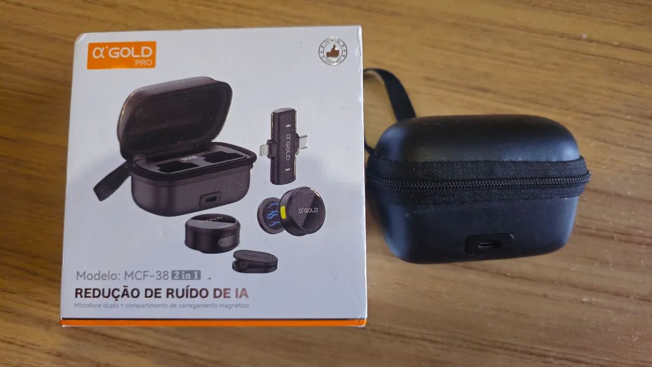 Vendo microfone A' Gold Pro Completo. Conectores USB - C e Lightning