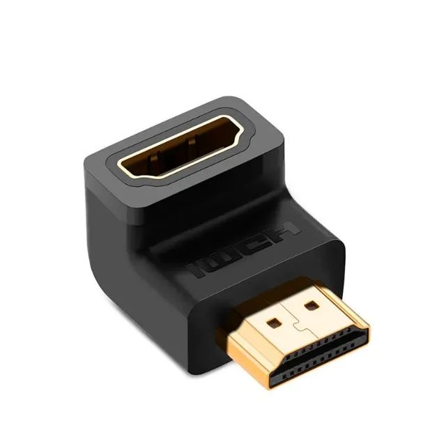 Adaptador Ugreen HDMI para HDMI F 90° abaixo HD112 - Preto - Foto 4