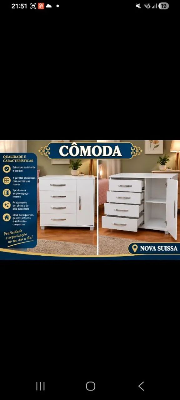 02 CÔMODAS 150,00 / LAQUEADA 250,00