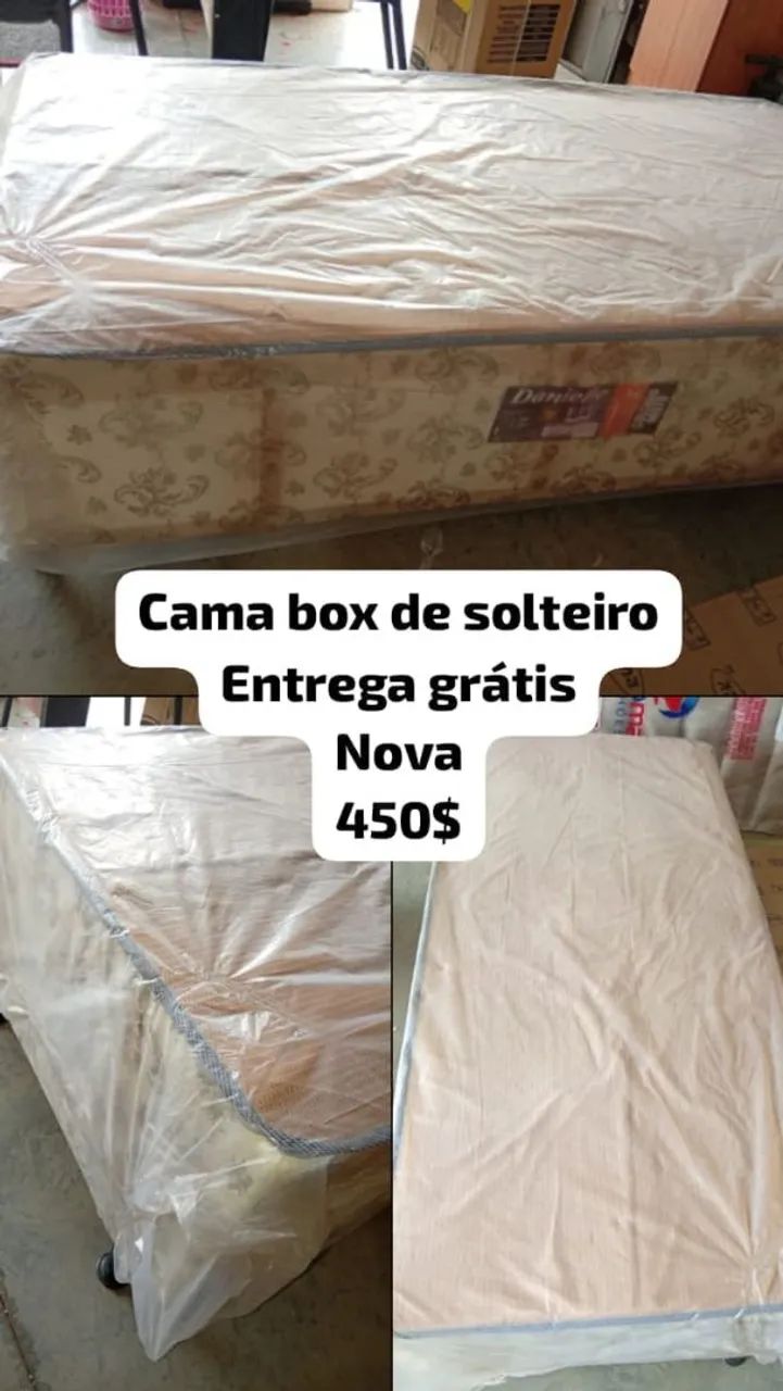 Cama box de solteiro nova