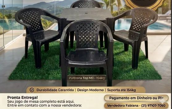 Mesa com poltronas teladas 