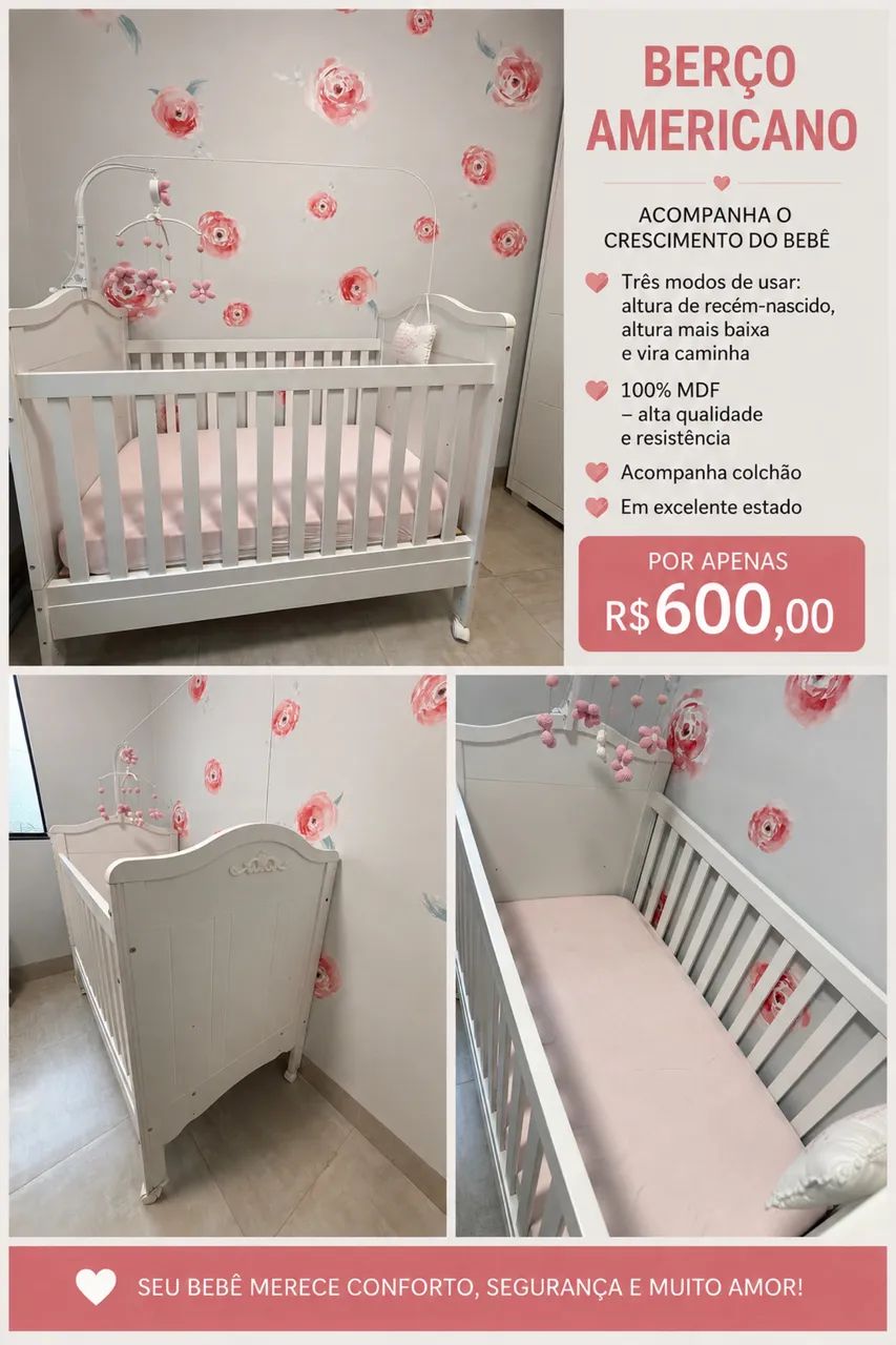 Berço americano branco