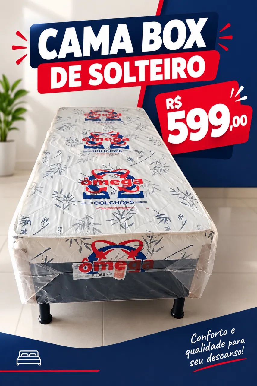 Cama box de solteiro NOVA