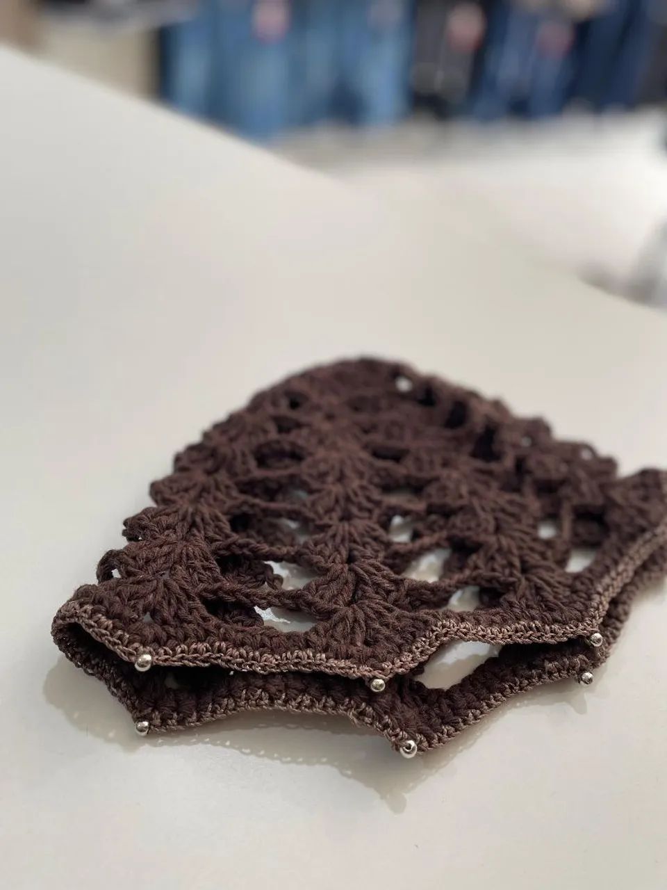 Touca/ Headpiece pra cabeça de crochê 