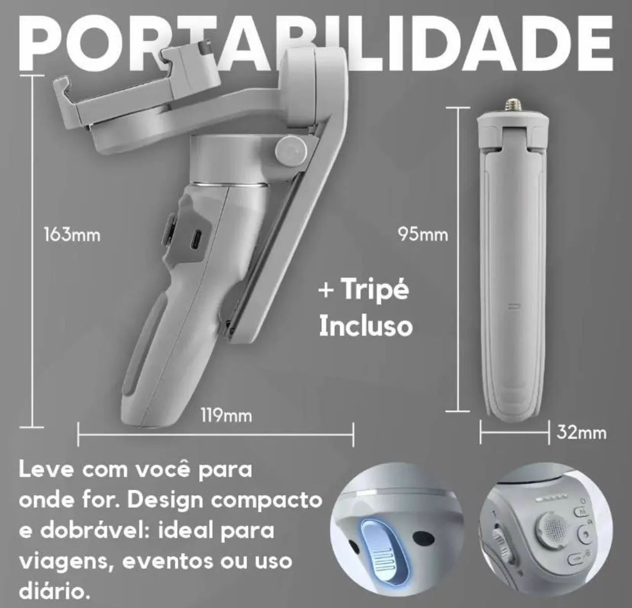 Gimble estabilizador profissional 3 eixos (NOVO)