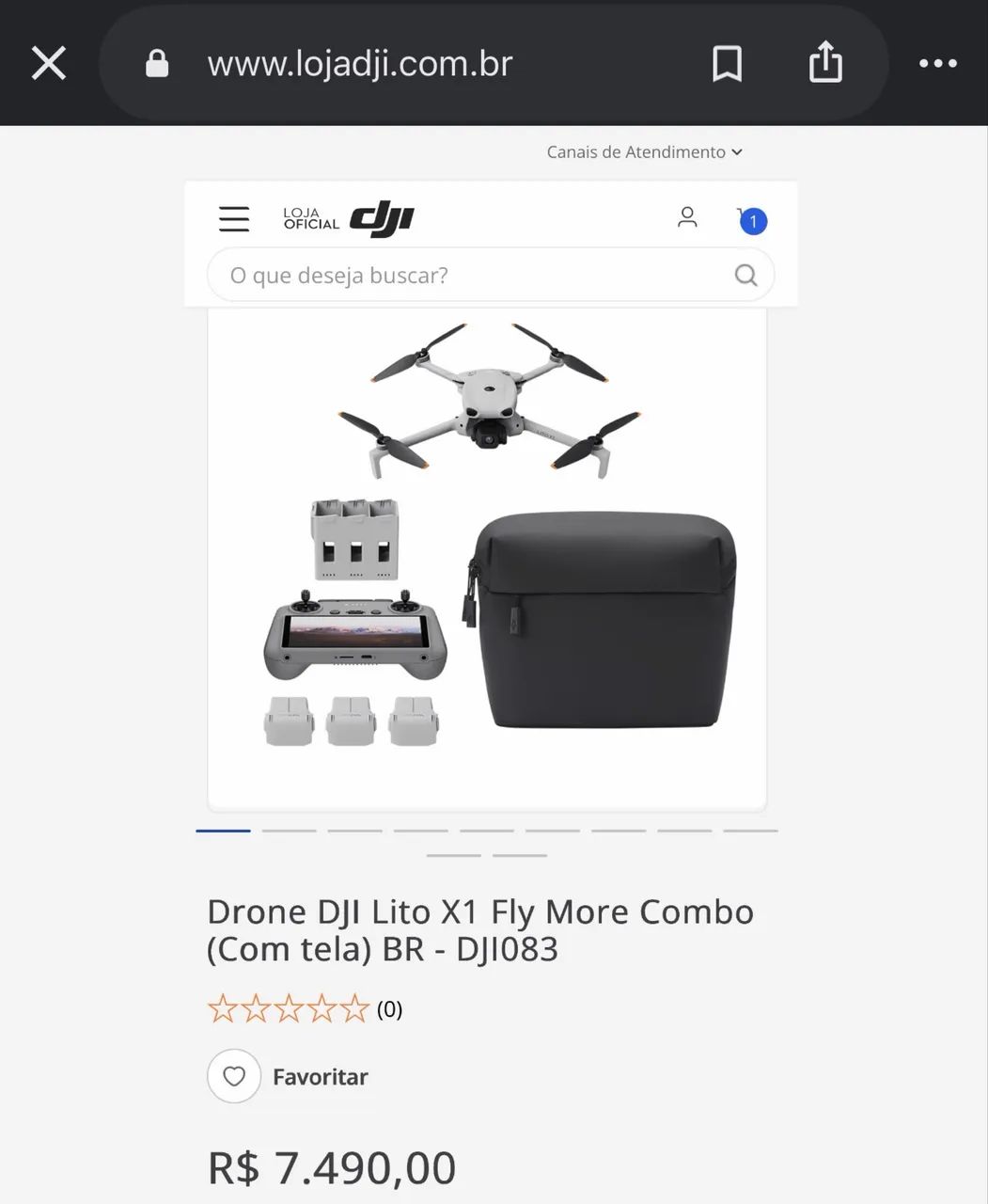 Drone DJI Lito X1 Fly More Combo (Com tela) - Novo Lacrado  - Foto 3