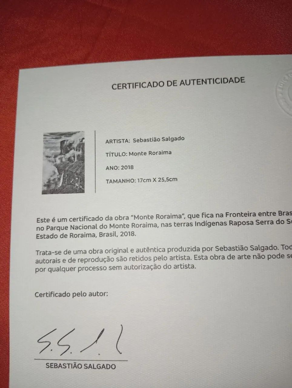 Fotografia Sebastião salgado original com certificado  - Foto 2