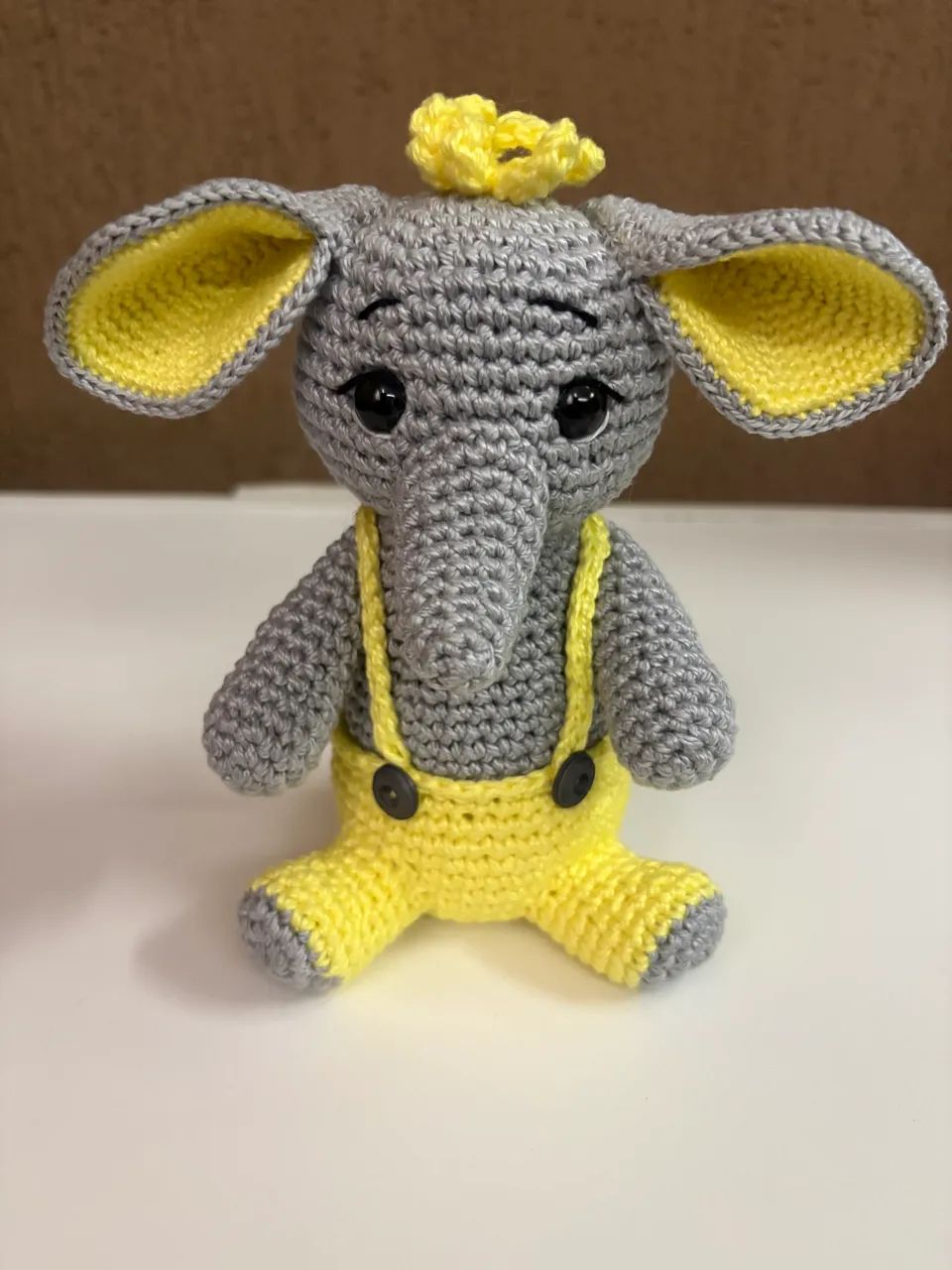 Elefante Amarelo em Crochê Amigurumi Bichinho de Pelúcia  - Foto 2