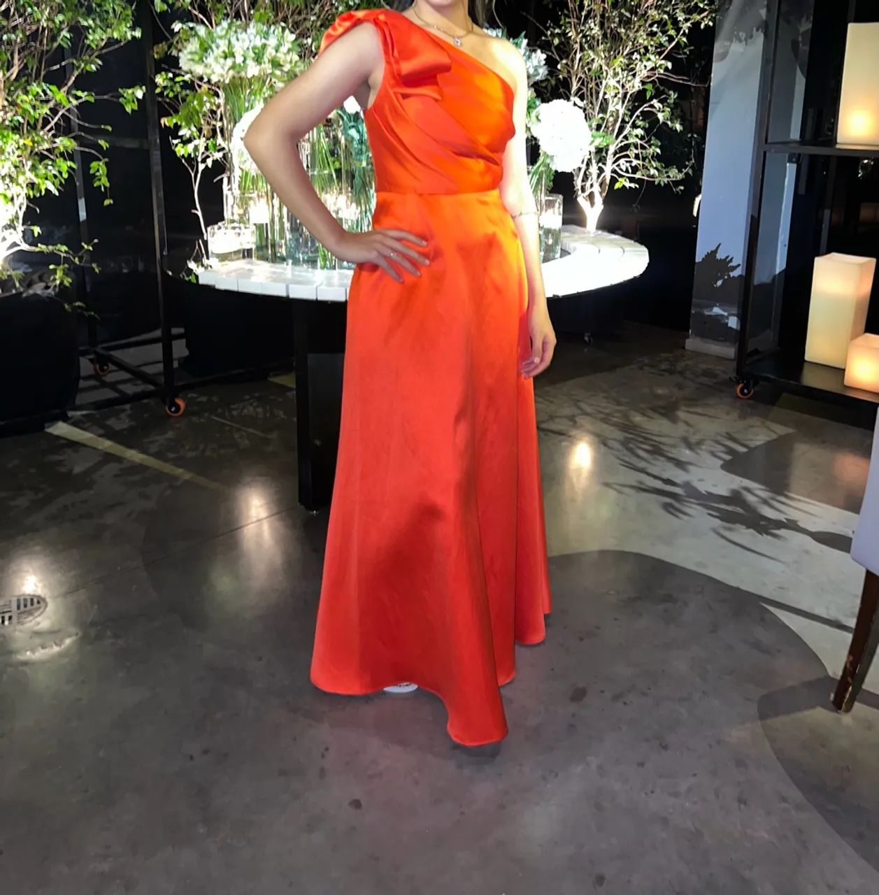 Vestido longo de festa Laranja - elegante e sofisticado 