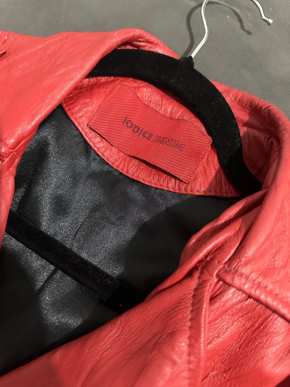 Jaqueta Iódice Denim Couro Legítimo Vermelha Original - Foto 4