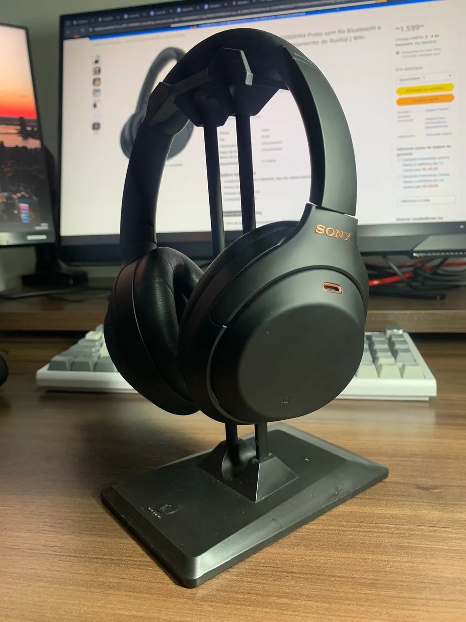 Fone com cancelamento de ruído. Sony WH-1000XM4 sem fio Bluetooth - Foto 2