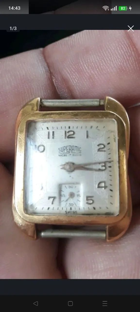 Vendo RELÓGIO SUPERATIC (à corda) PLAQUÉ OURO .. ANTIGO !