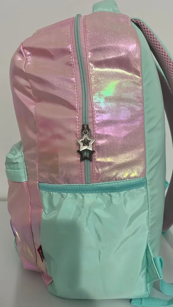 mochila rosa neon nova - Foto 3