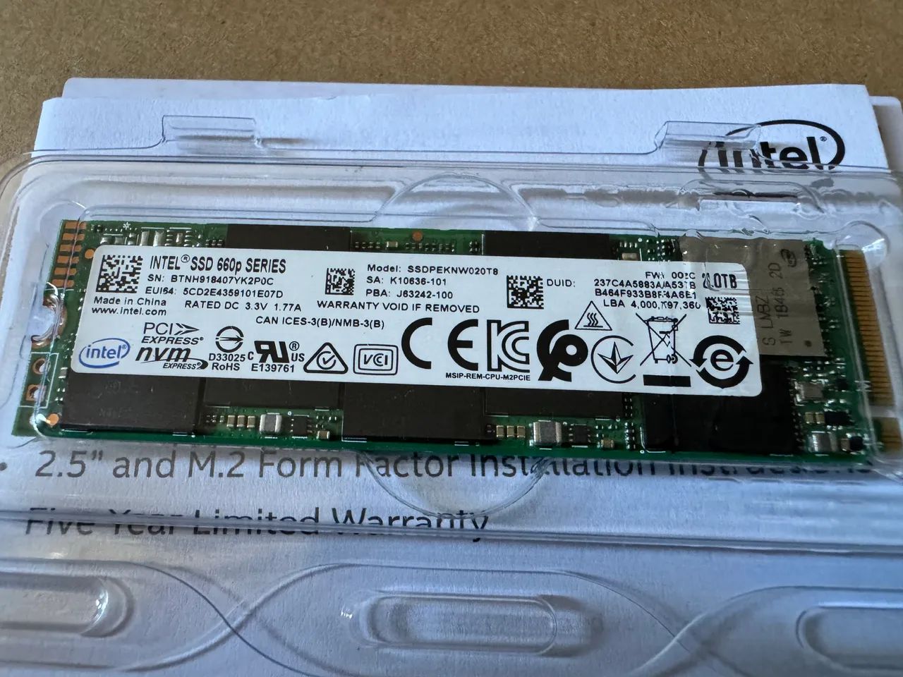 SSD Intel 660p 2TB NVMe M.2 - Completo - Armazenamento - Betel