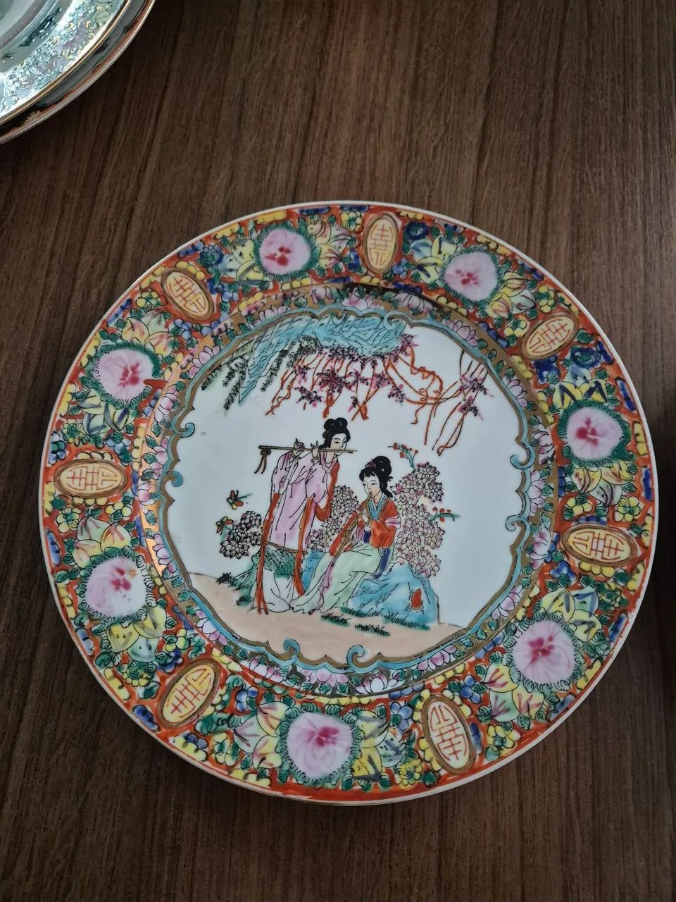 Prato chinês de porcelana