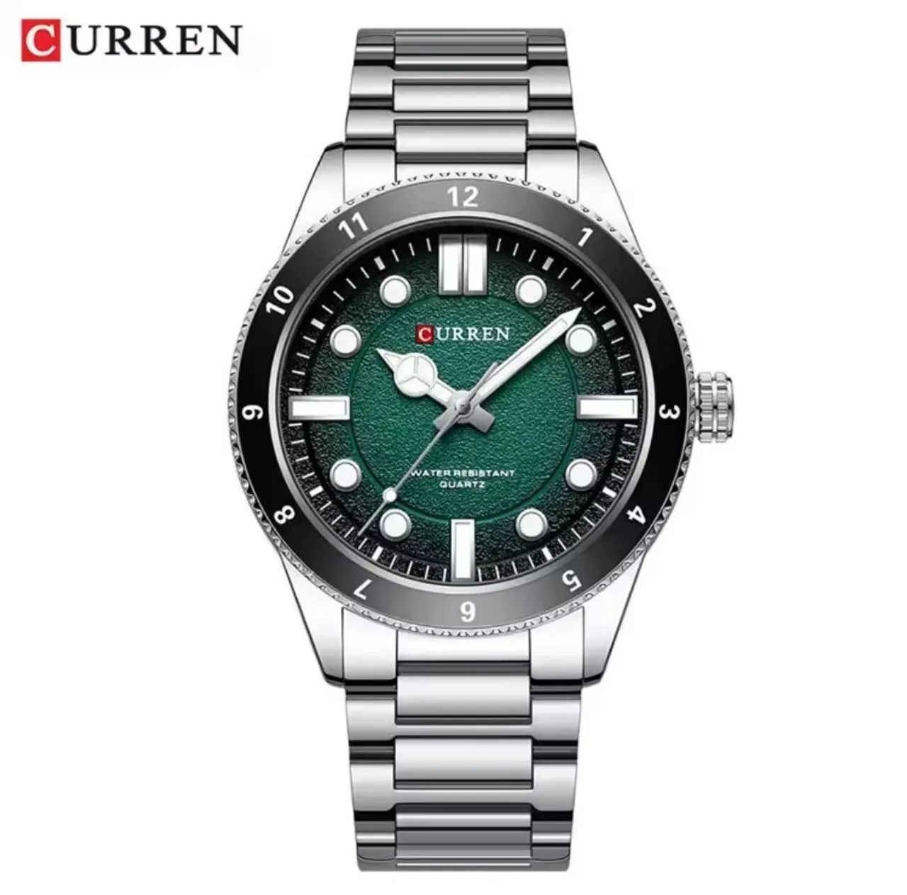 Relógio Curren detalhes verde e preto 
