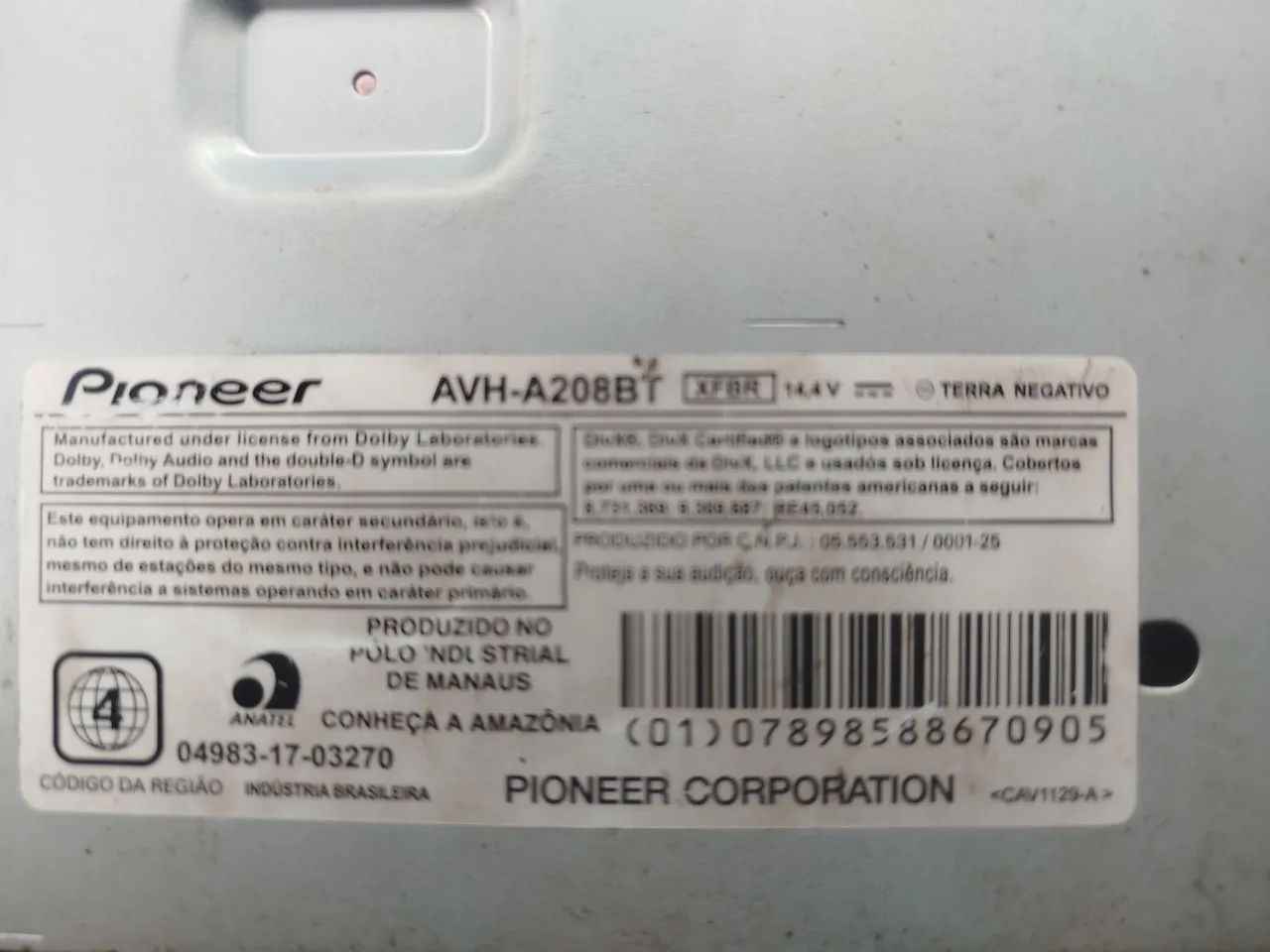 Multimídia Pioneer AVH-A208BT 2-DIN - DVD,USB, Bluetooth, auxiliar e câmera de ré  - Foto 2