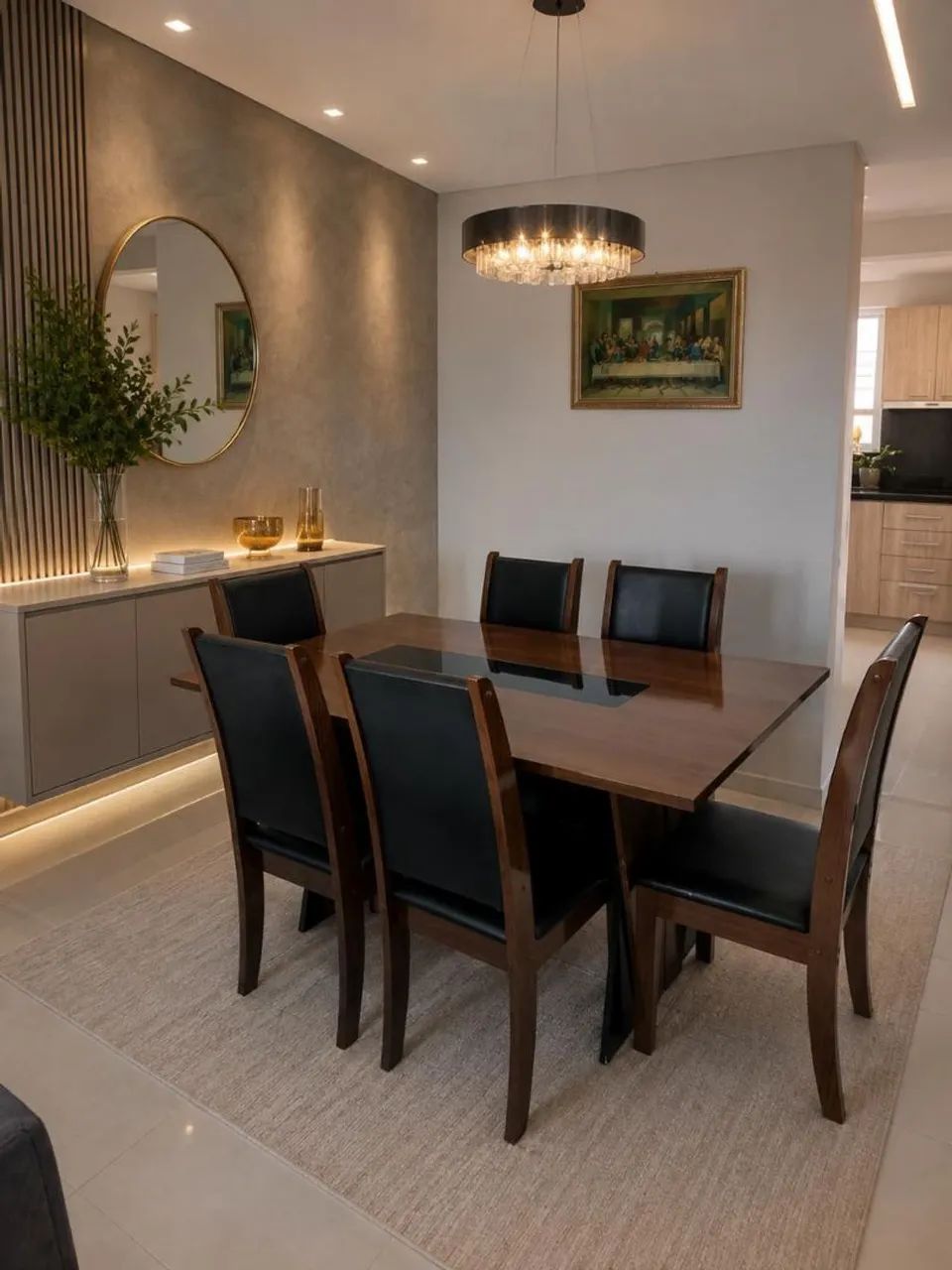 Linda mesa de jantar com 6 cadeiras 