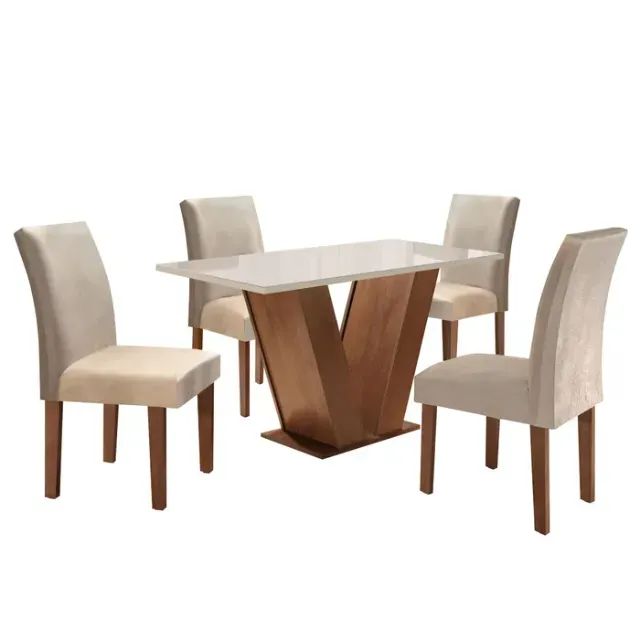  Mesa de Jantar Pequena com 4 Cadeiras Nova