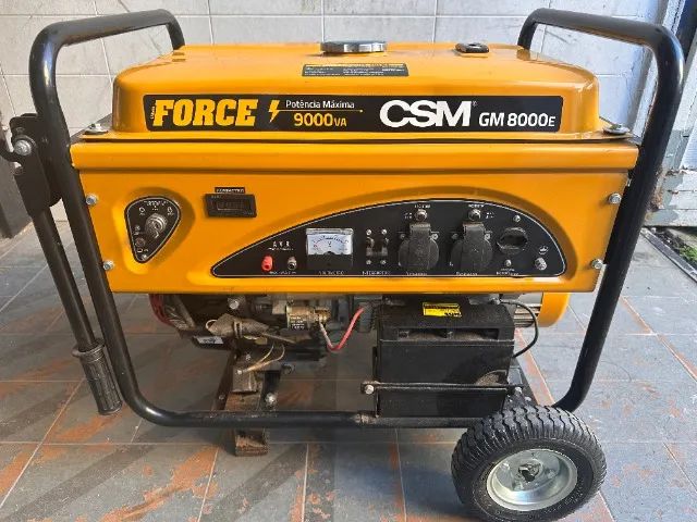 Gerador de energia 9kva gasolina CSM GM 8000e com partida eletrica apenas 17 horas de uso