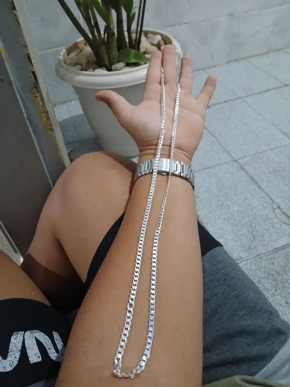 Lindo cordão prata 