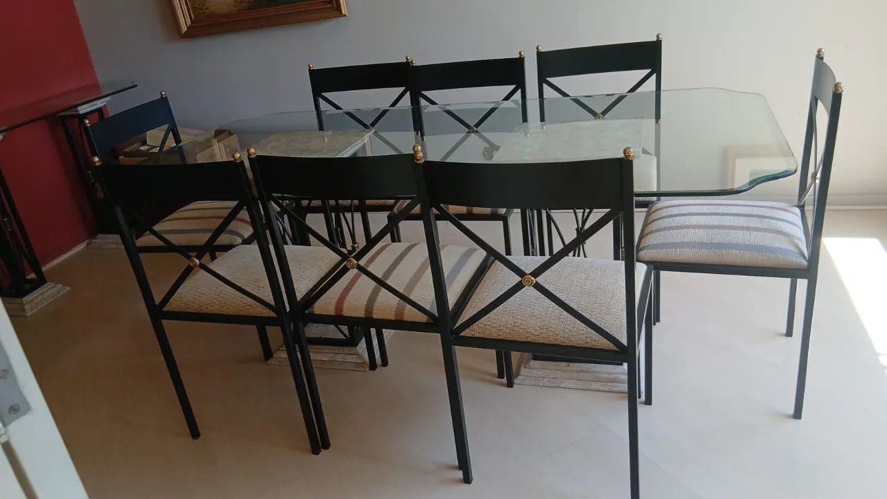 Mesa de jantar de VIDRO 8 cadeiras - Foto 2