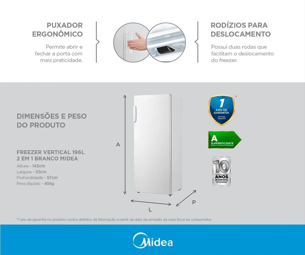 Freezer Vertical 196L 2 em 1 - Foto 4